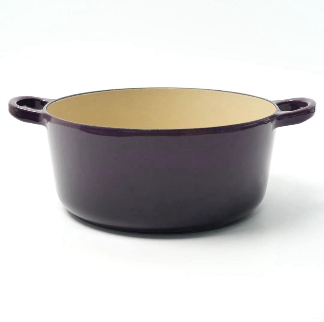 【美品】LE CREUSET　ココット ロンド カシス　22cm