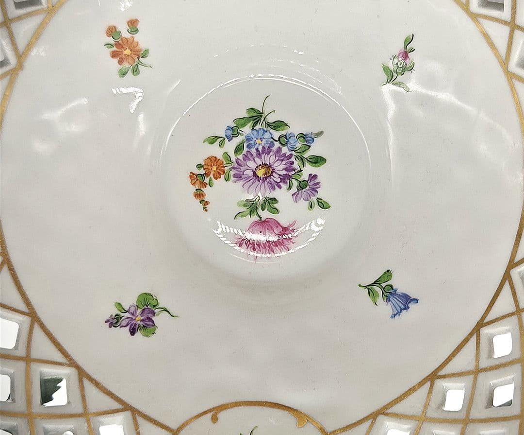 未使用品 SPドレスデン カールティーメ工房 オープンワーク フラワーバスケット