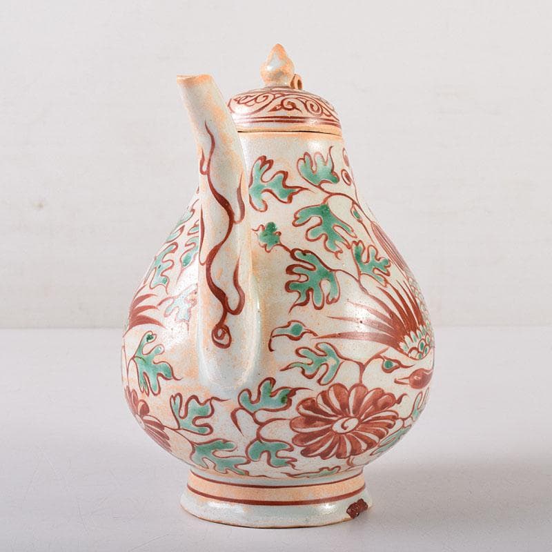 中国　呉須赤絵　花鳥文　執壷　水注瓶　C　R8154