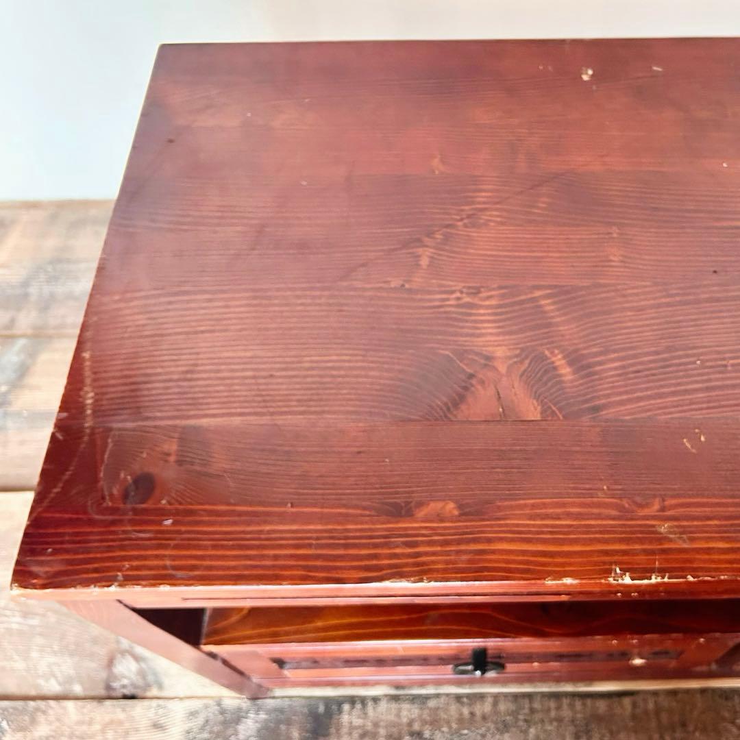 昭和レトロ 無垢材 ローボード テレビ台 古家具 国産木材 引出付 ローテーブル