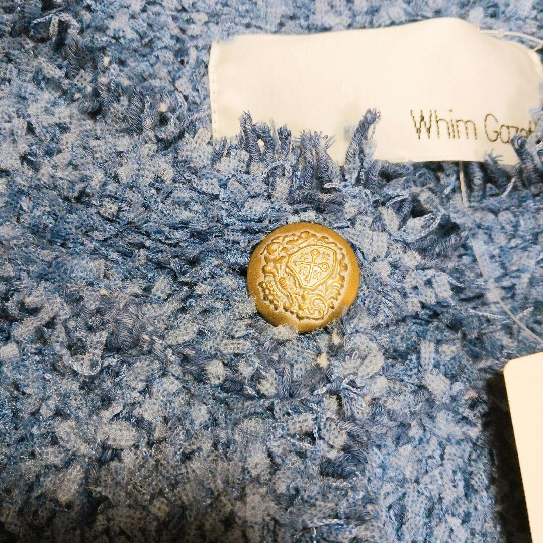 新品✨2025 ウィムガゼット ニットTWEEDYジャケット 金ボタン サックス