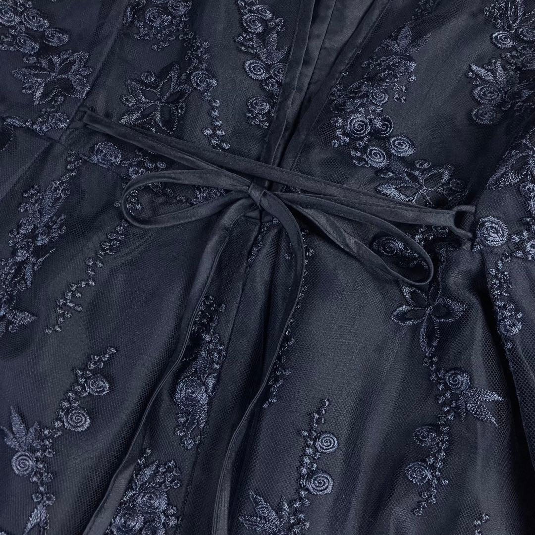 【新品】ハレモード 総レースドレス 紺 LL 大きいサイズ ワンピース 結婚式