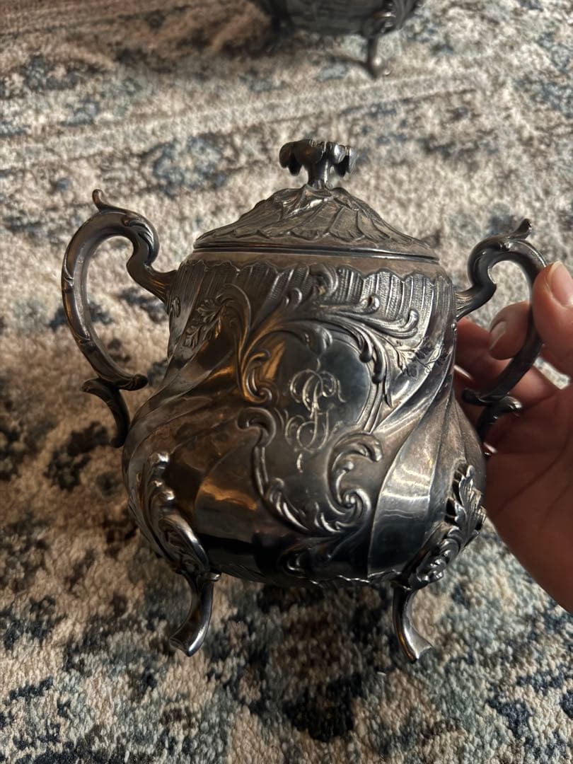 クリストフル ガリアのティーポットとミルクポットのセット