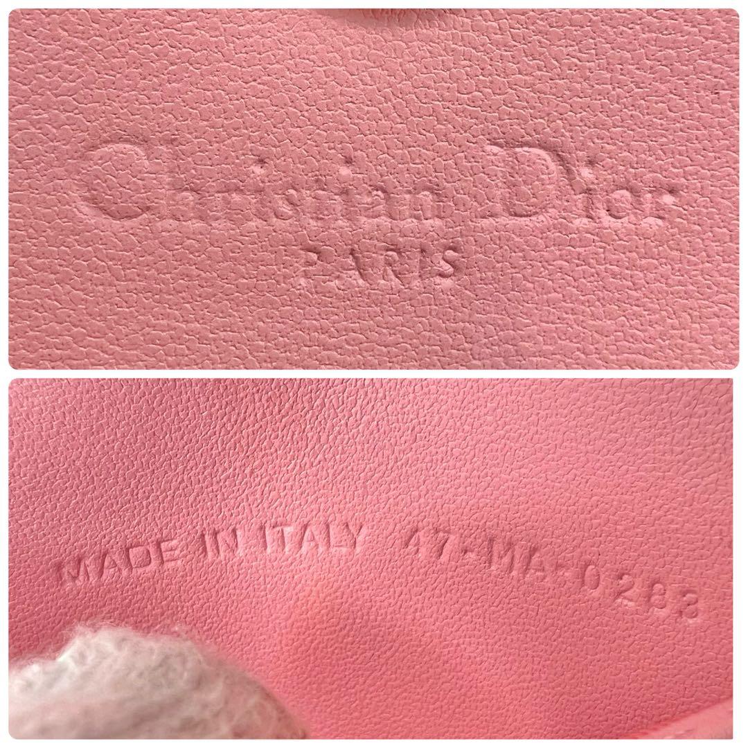 ディオール　ケース　マイディオールグライシンウォレット　ピンク　カナージュ