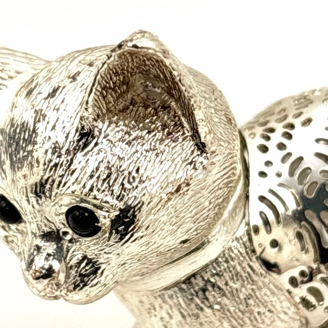 美品 クリストフル 置物 猫 ネコ リュミエール コレクション