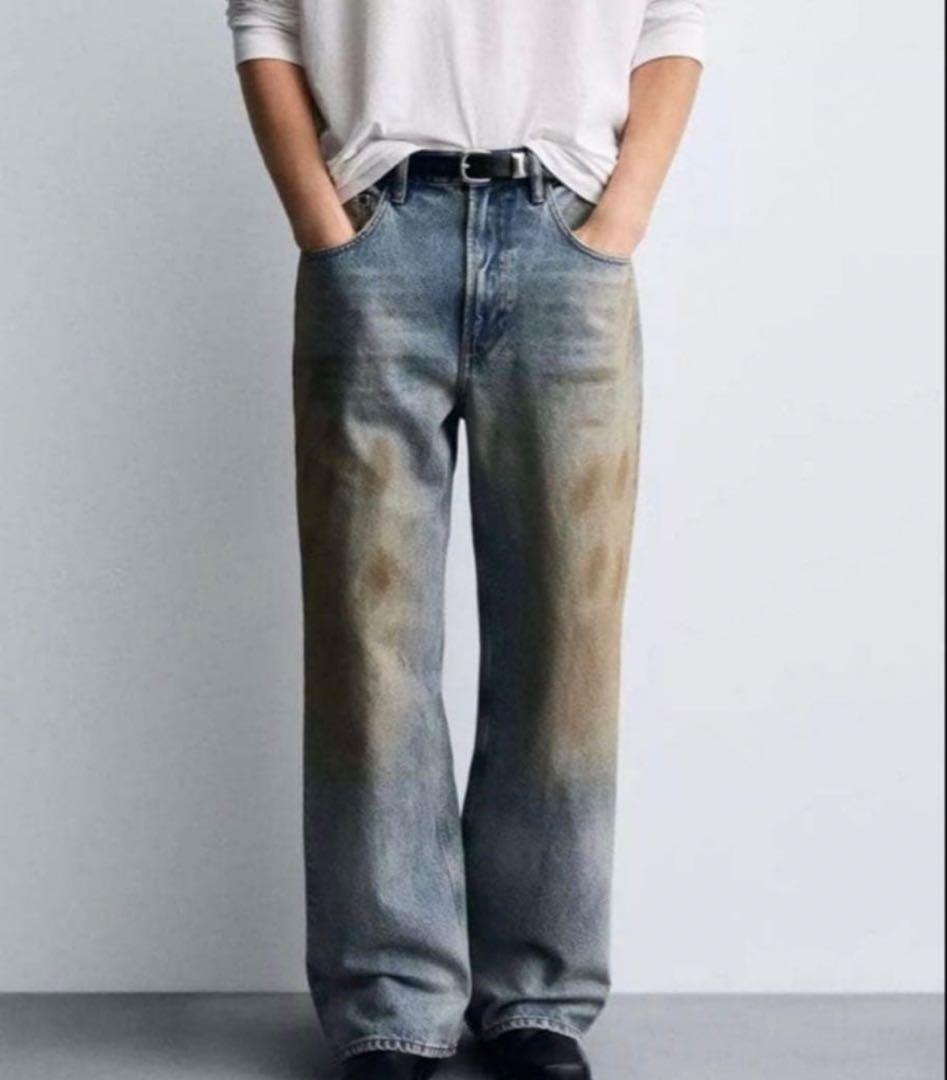 【完売】ZARA Acneザラ アクネヴィンテージ加工バギーフィットジーンズ38