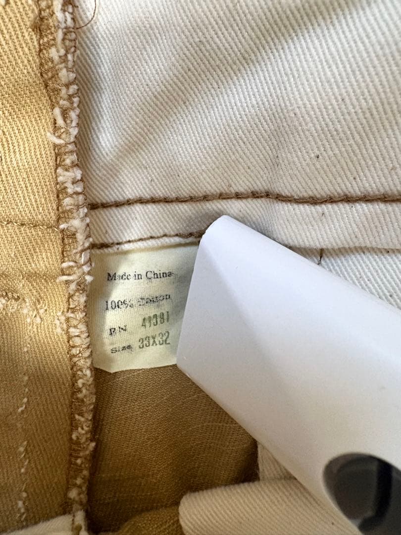 ダブルアールエル　RRL リジットチノ　セルビッジ　ベージュ　サイズ33×32