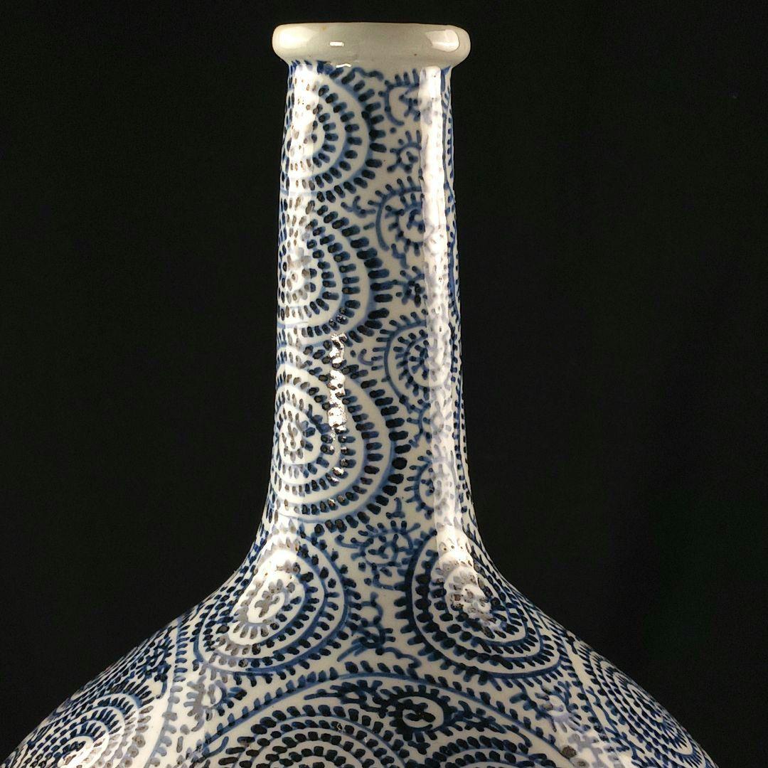 Y2788 古伊万里 染付蛸唐草文瓶 壷 高さ40㎝ 大型