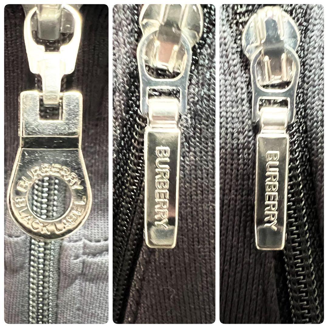 【美品】バーバリー ブラックレーベル✨️トラックジャケット　刺繍ロゴ　希少　黒　M