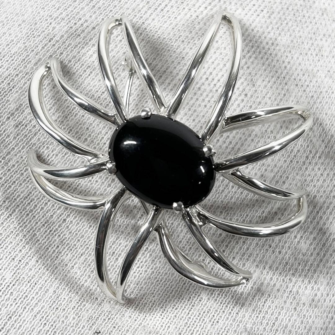 ティファニー ブローチ ファイヤーワークス シルバー925×オニキス 箱付き