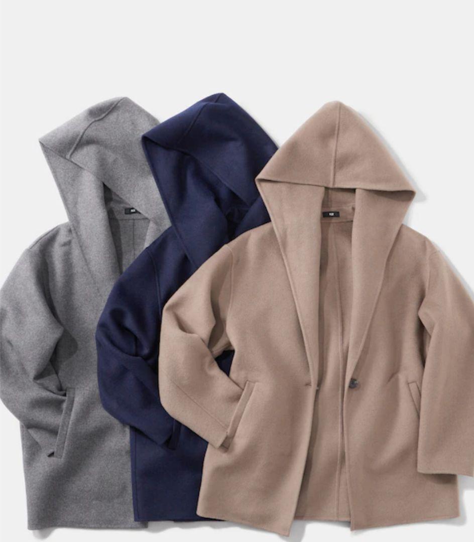 未使用　PLST　プラステウールブレンドリバーフーディーコート定価23.000円