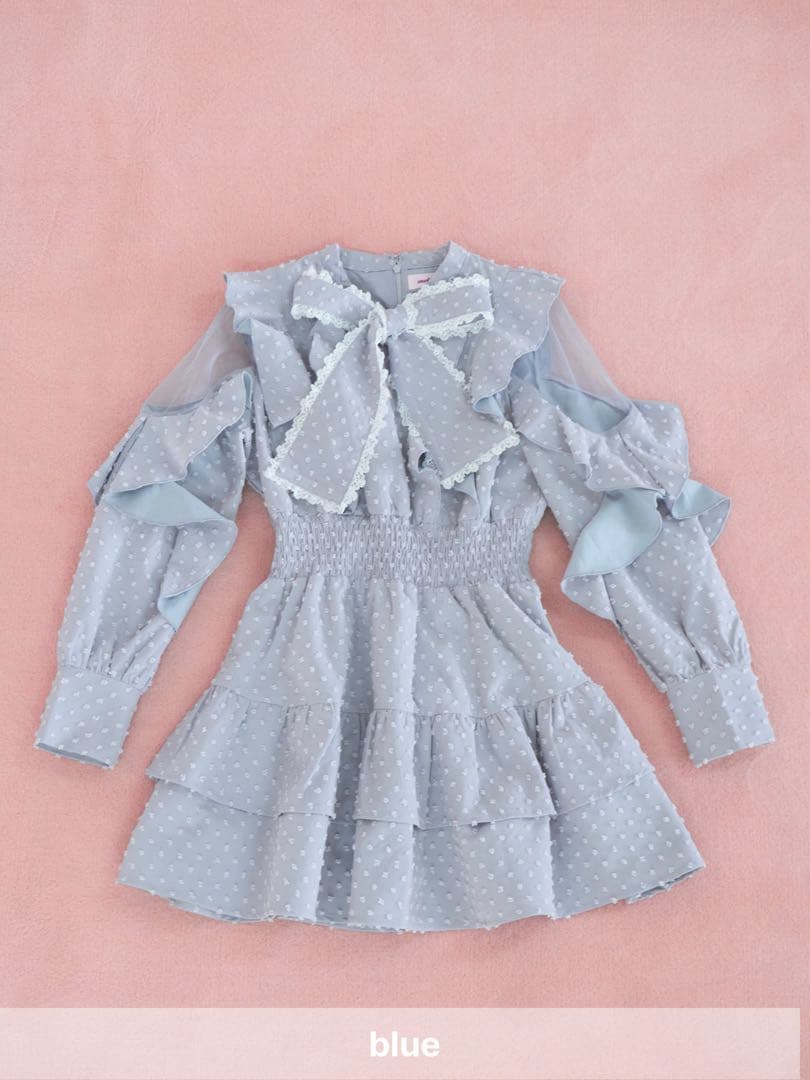 めろいティアードミニワンピース　ブルー　メルティ　meltie