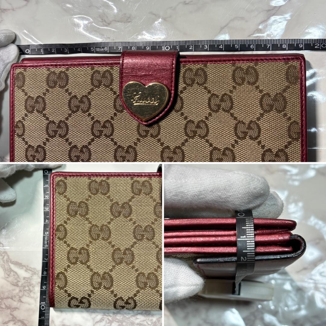 【早い者勝ち】グッチ 長財布 ハート ワインレッド 箱 保存袋 #B645
