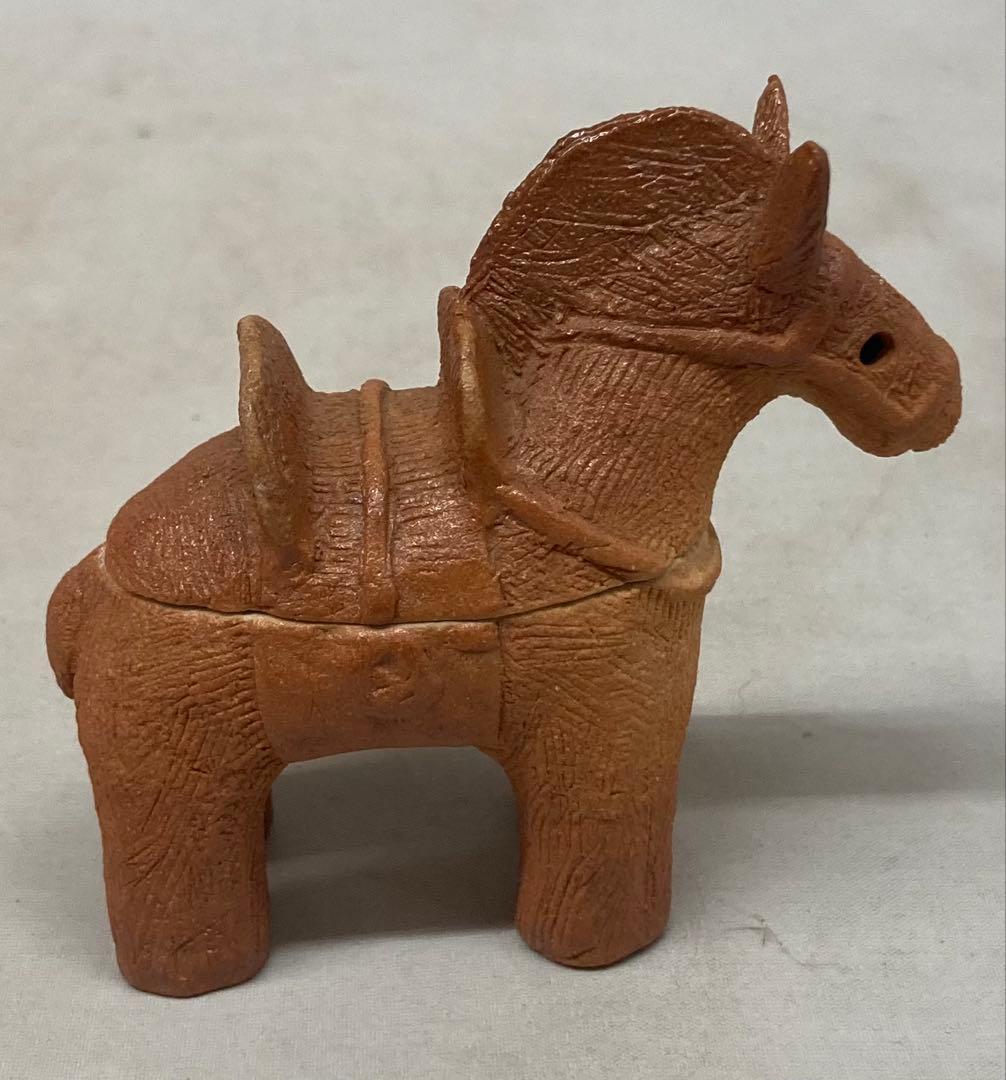 B530s「干支 午 香合」岩淵重哉造　共布共箱　酉々窯　京都　茶道具