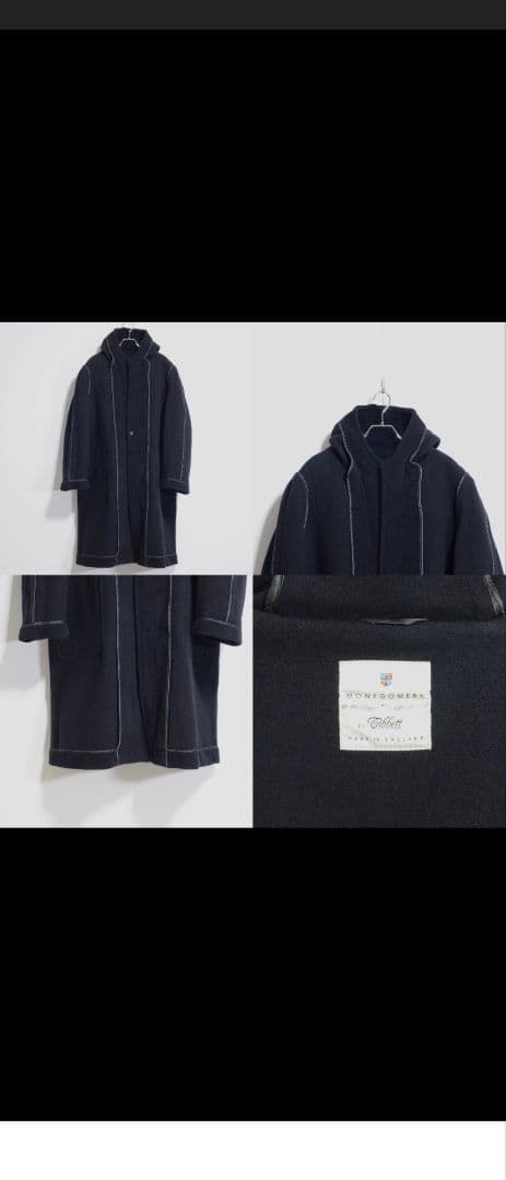 チベット社 ムーアブルックカットパイル ダッフルコート 濃紺（黒に近い）38