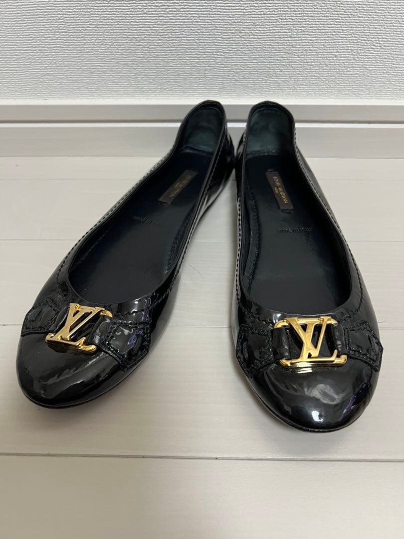 【美品】ルイヴィトン LV金具 ドライビングシューズ エナメル　22.5cm