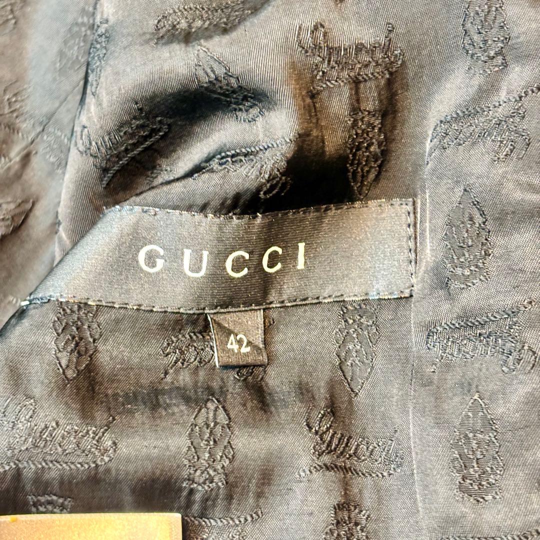 GUCCI テーラードジャケット　スーツ　シングル　ビジネス　未使用品　太ラペル