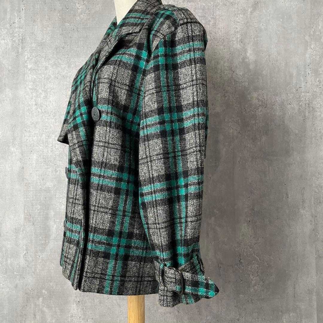 クリスチャンディオール ツイード チェック柄 ウール テーラード ジャケット