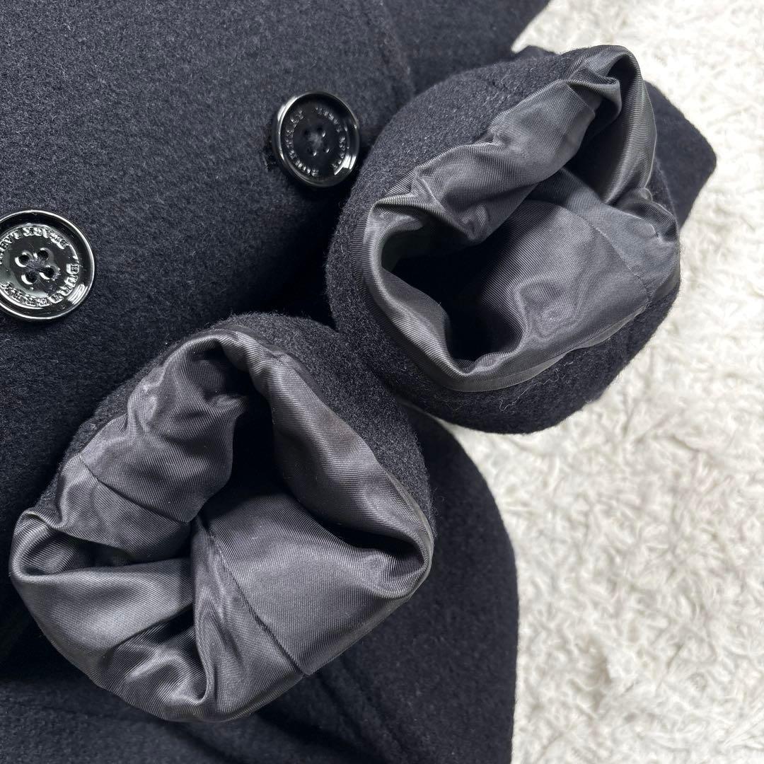 ✨極美品✨バーバリー　ブラックレーベル　Pコート　シャドウチェック　ブラック　M