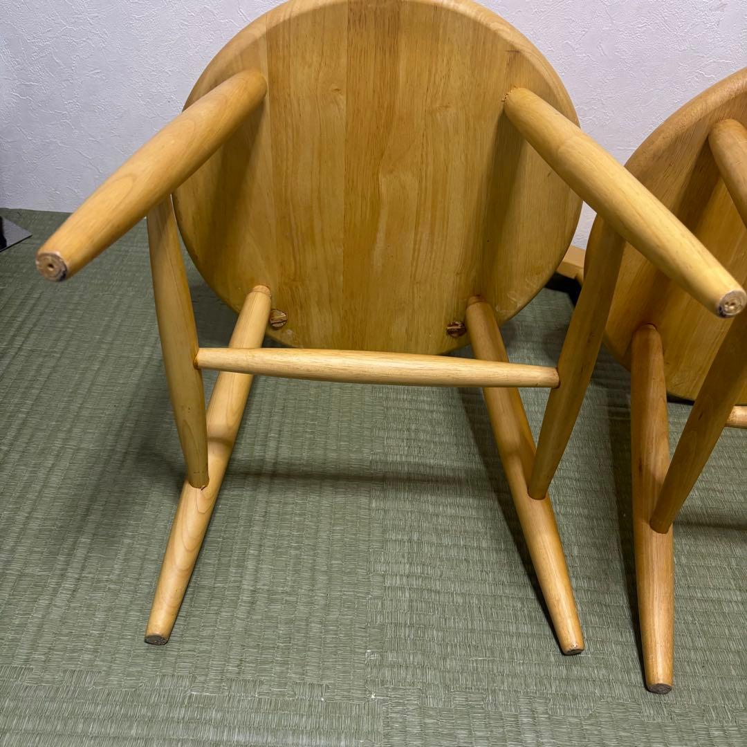 【希少】ミキモク 木製ダイニングチェア 2脚セット
