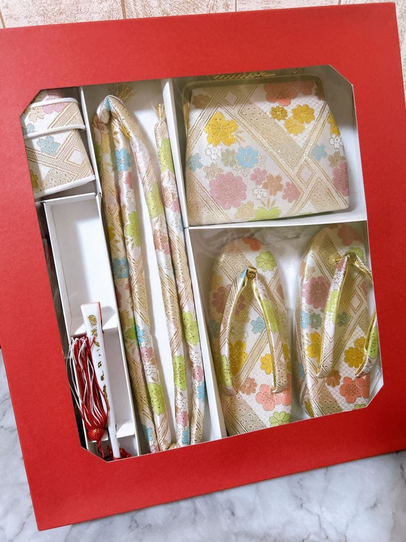 豪華正絹完全フルセット♡七五三　7歳　女の子　ピンク系　髪飾り　パール付帯締め