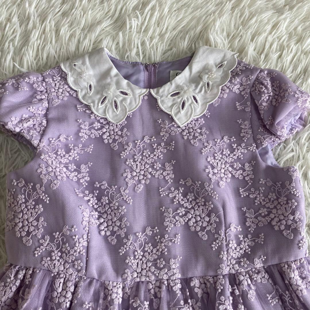 【美品】ショパン　フォーマル3点セット　ワンピース　ボレロ　パープル 120cm