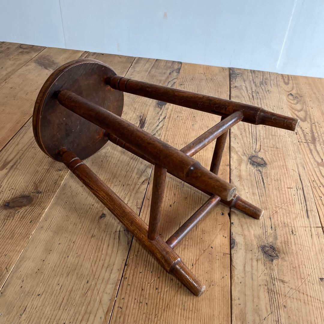 アンティーク スツール 椅子 無垢材 シャビー z858