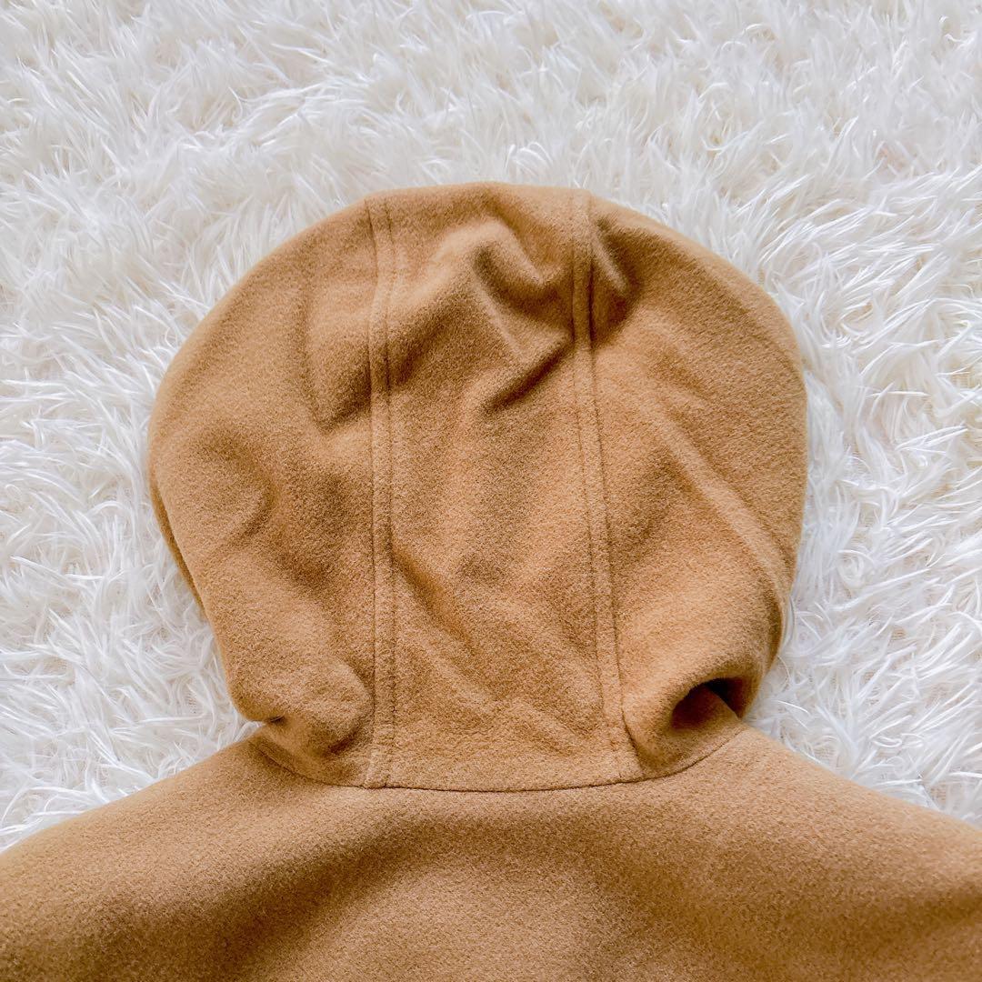 BURBERRY ショートコート アンゴラ混 ノバチェック ホースロゴ フード