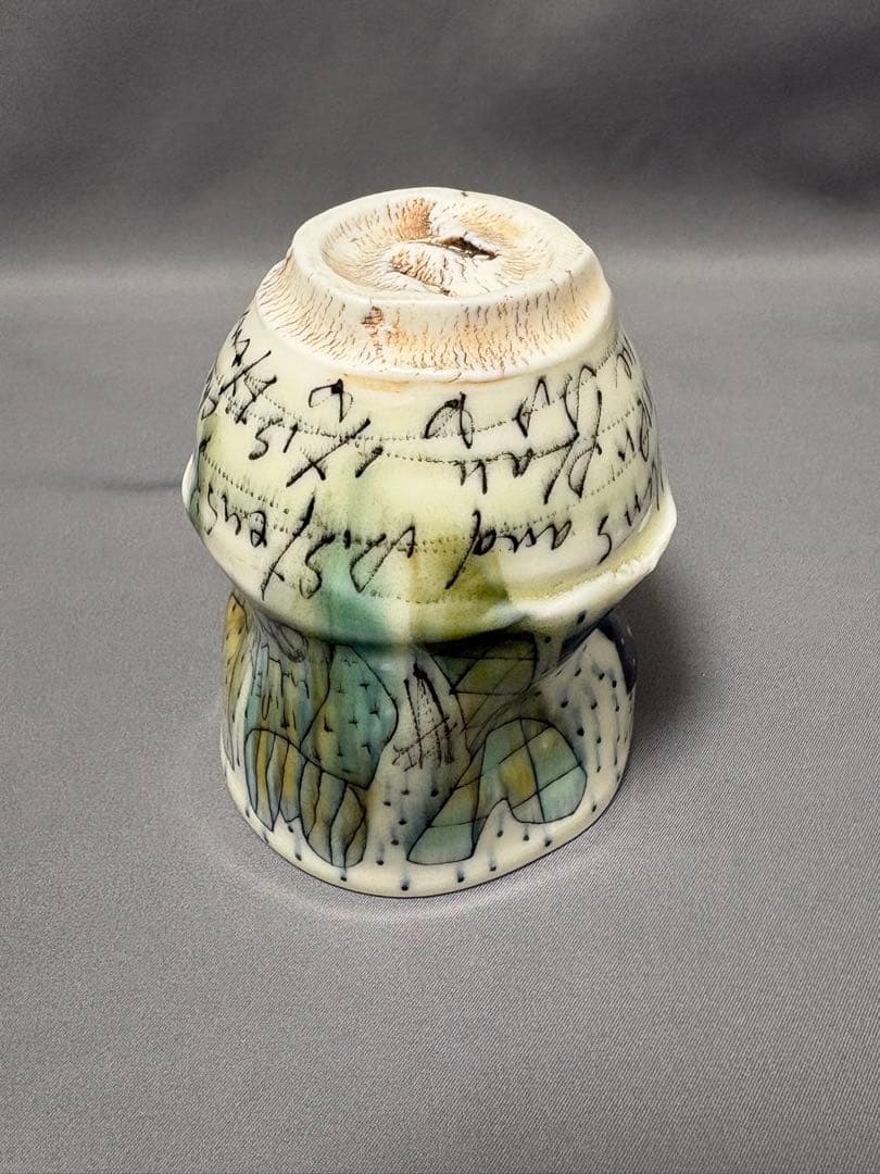 下和弘　色絵釉彩カップ　ロケット