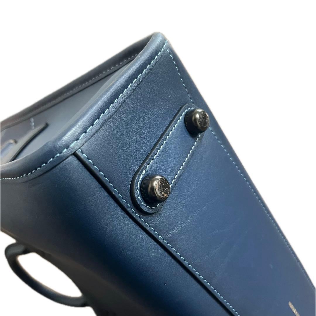 COACH バッグ ネイビー ストラップ有 グラブタンレザー 本革 ビジネス