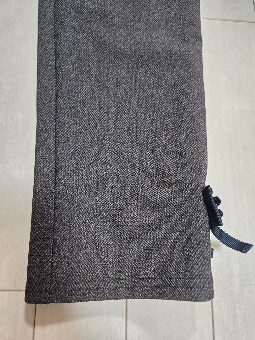 未使用スーパーSuperbeautyヘリンボーン裏起毛ストレッチパンツ茶黒系40