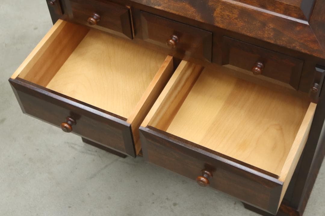 松本民芸家具 ライティングビューロー ミズメザクラ無垢材 デスク キャビネット