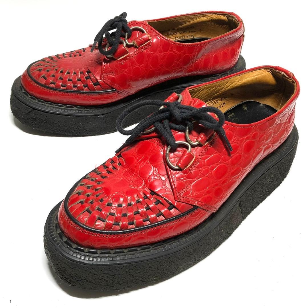 稀少 GERORGE COX ジョージコックス 5 約24.5cm 赤 英国製