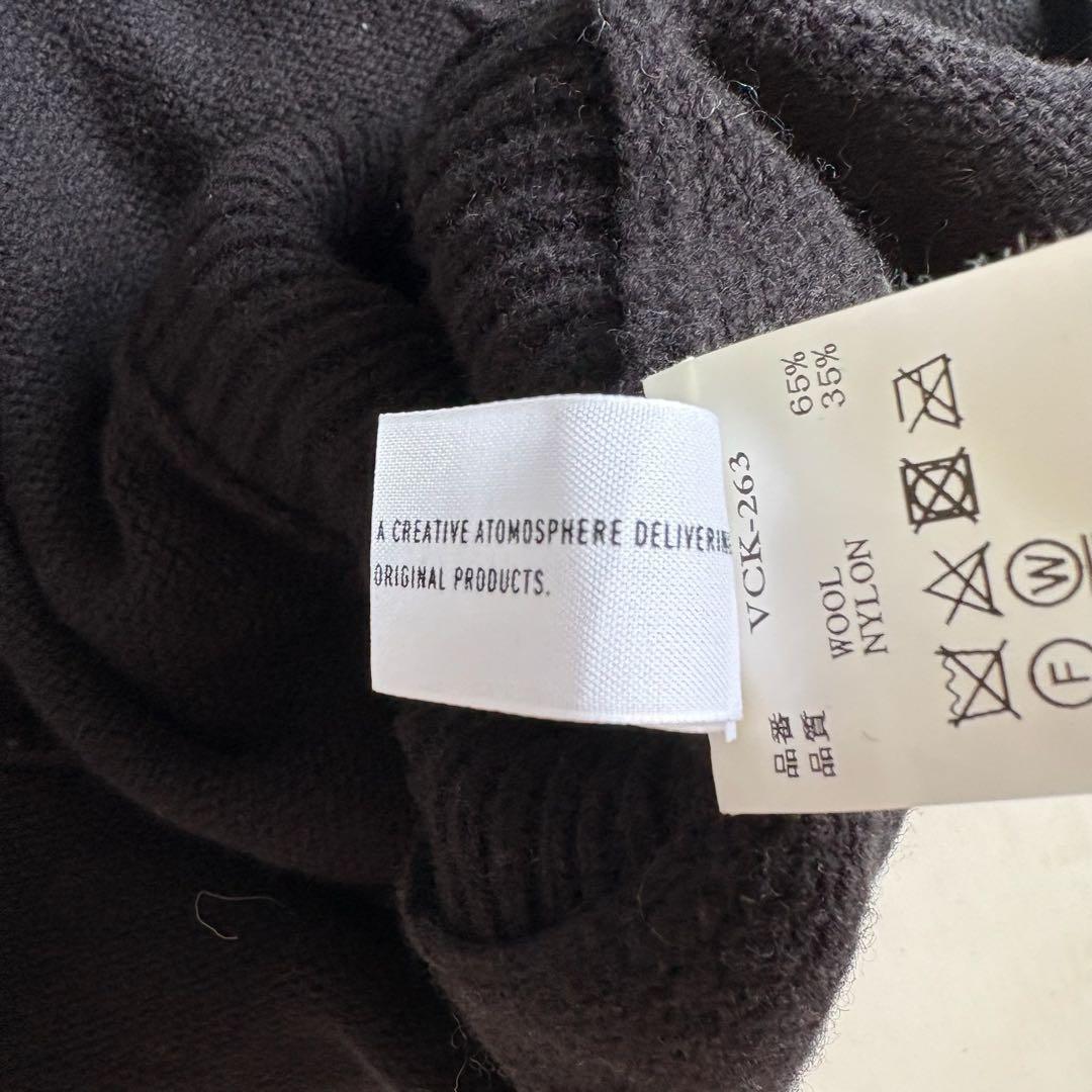 美品✨ veritecoeur ニットポンチョ 黒 F タートル サイド紐ベルト