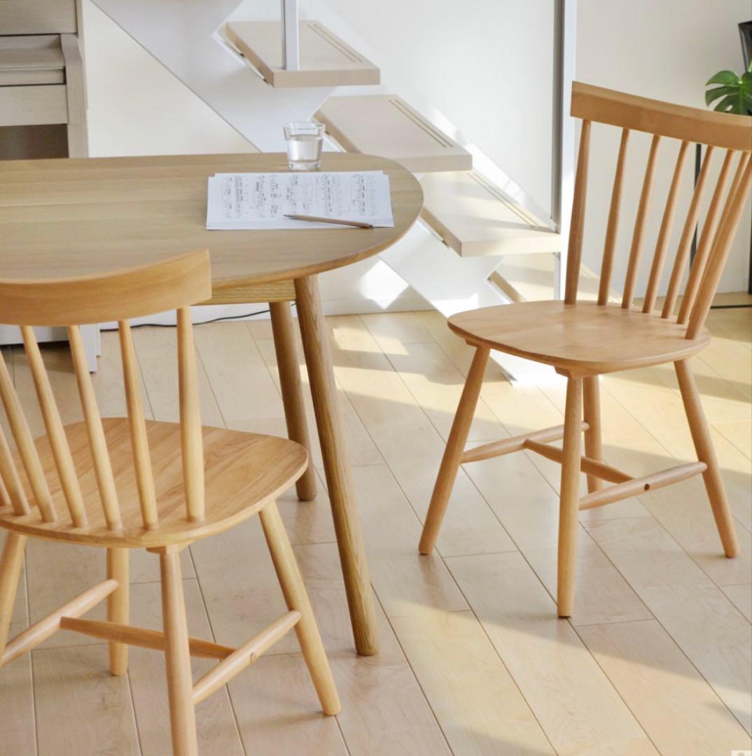ナチュラルウッド ダイニングテーブル 75cm ウッドデザイン　チェアセット