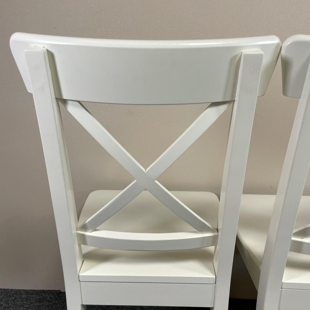 IKEA INGOLF ホワイト ダイニングチェア 2脚セット