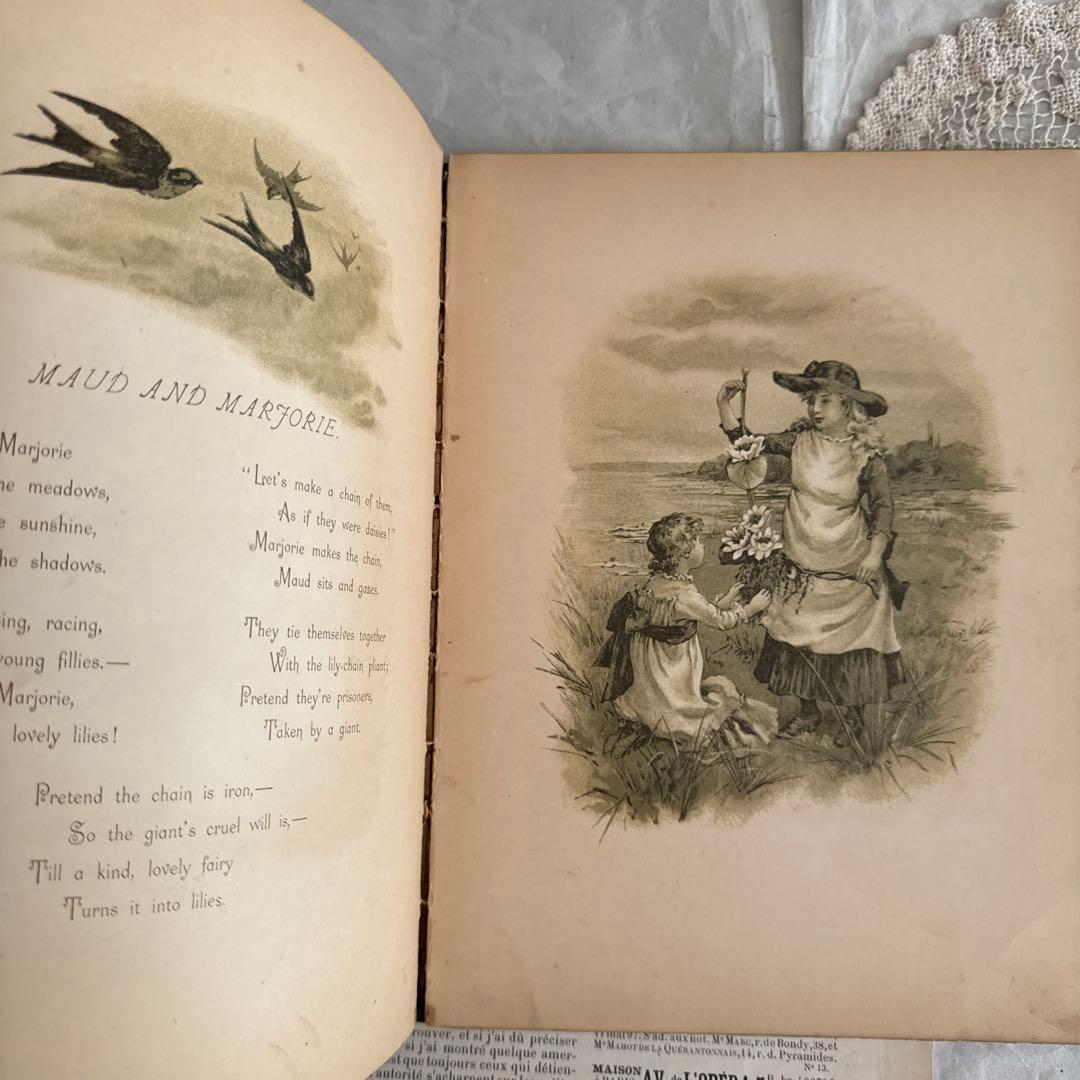 状態良好1890年アンティーク絵本ヴィクトリアン洋書　古書ジャンクジャーナル