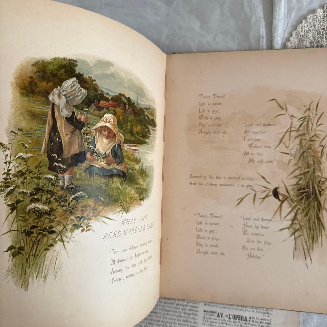 状態良好1890年アンティーク絵本ヴィクトリアン洋書　古書ジャンクジャーナル