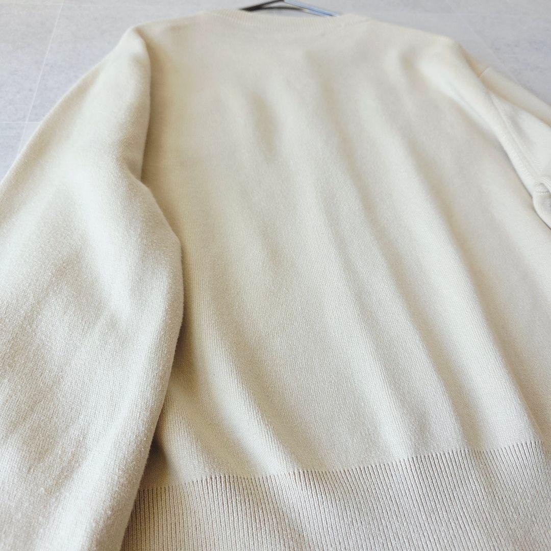 CABaN コットンカシミヤクルーネックカーディガン アイボリー S