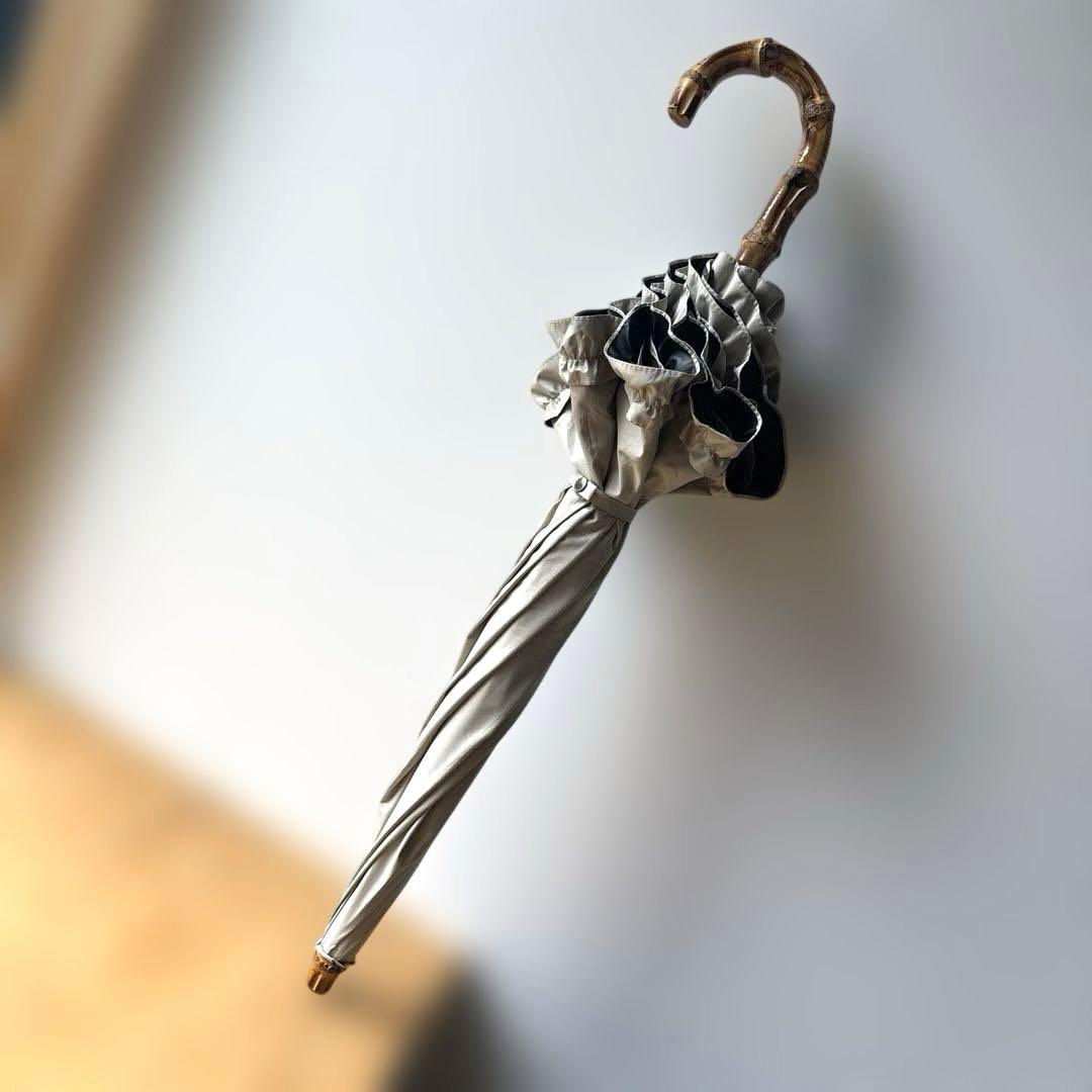 サンバリア SUN BARRIER 100 ベージュ フリル 日傘 2段