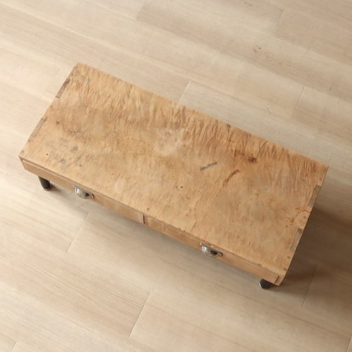 アンティーク トチ材 鉄脚 ローテーブル リノベーション 木製 無垢材