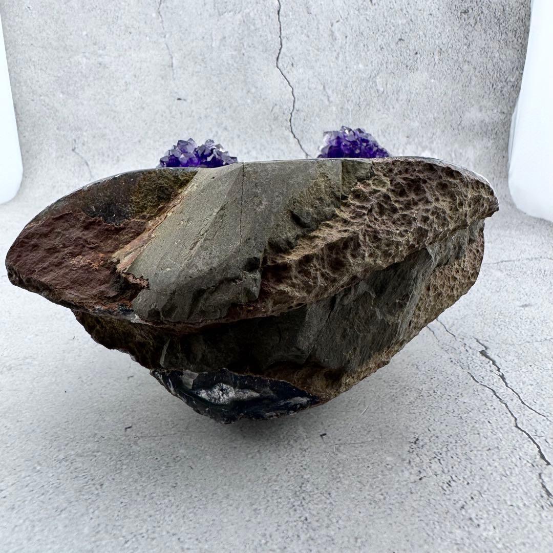 G-133アメジストクラスター ドーム 原石 天然石 パワーストーン　カルサイト