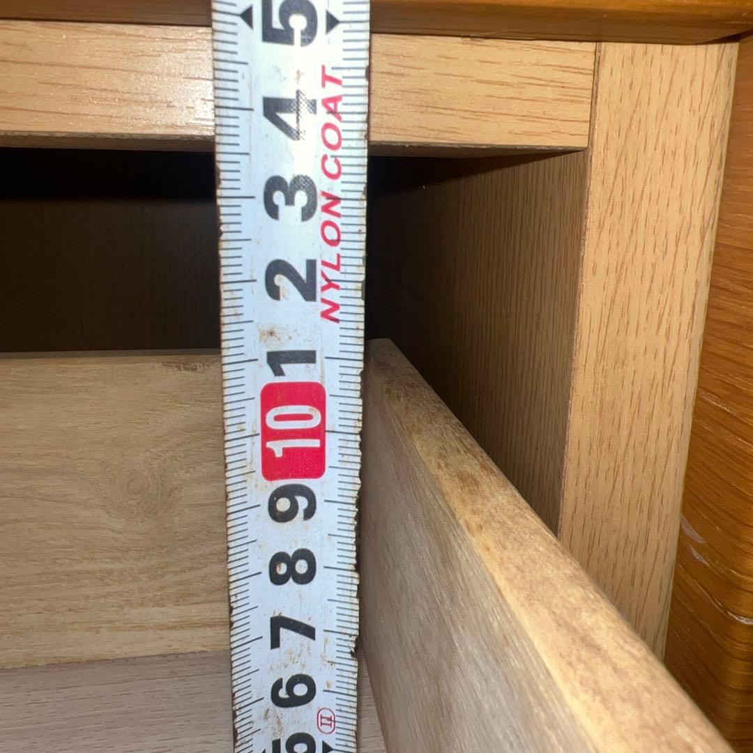 ナチュラルウッド スリムデザインチェスト　サイドボード　リビングボード