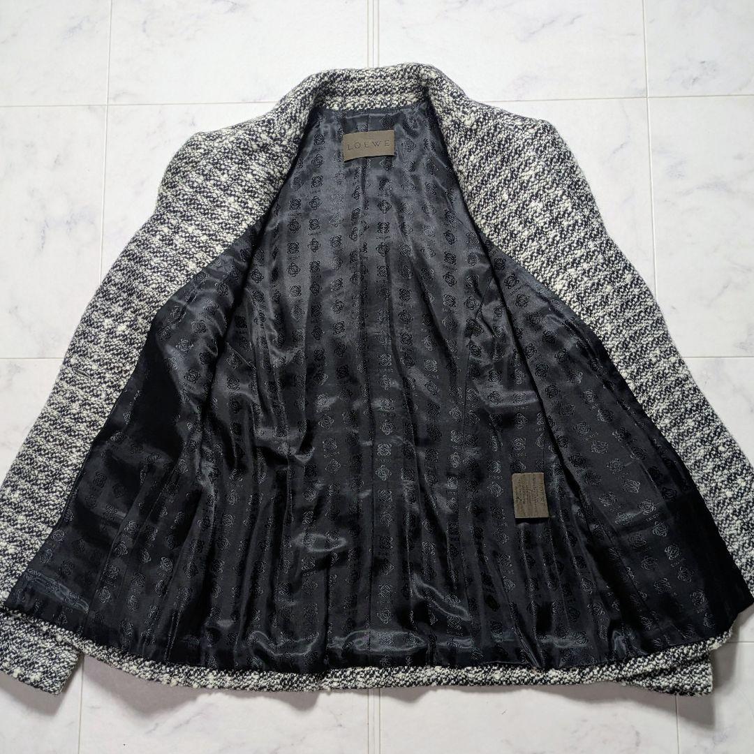 【美品】ロエベ ツイード テーラードジャケット アナグラム 40