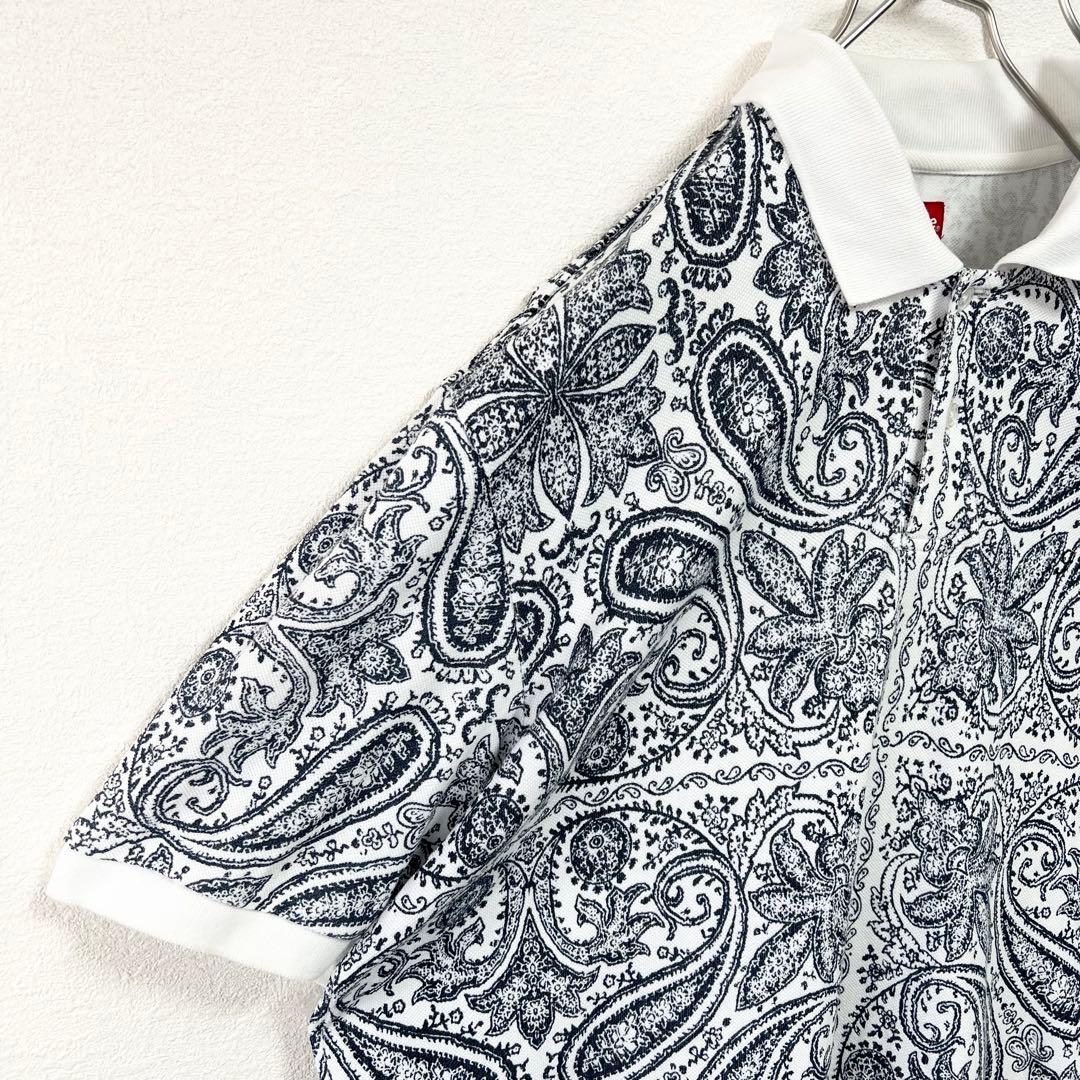 【希少 入手困難】Supreme✨️ポロシャツ　半袖　ペイズリー　総柄　美品　Ｌ