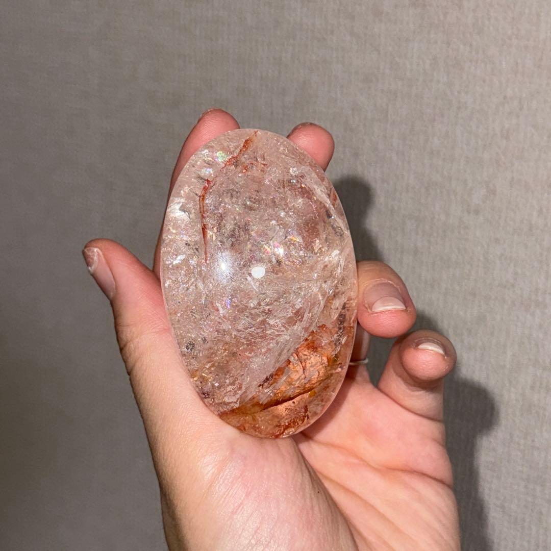 ファイヤクォーツ　握り石　125g NO.395