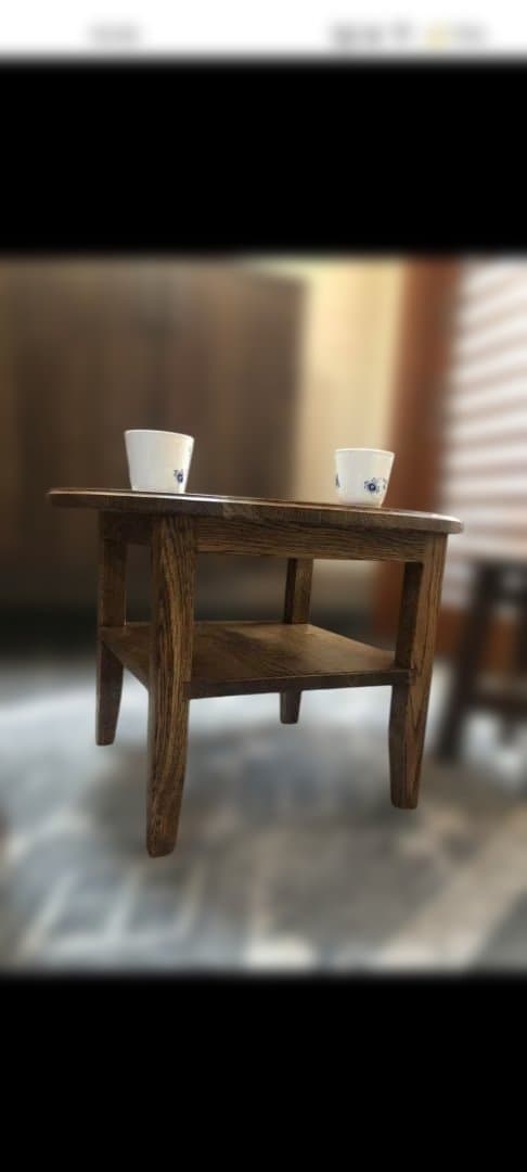 なら無垢材　円形木製センターテーブル