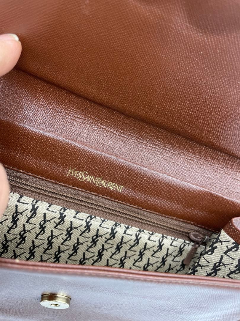 YSL ブラウン クラッチバッグ