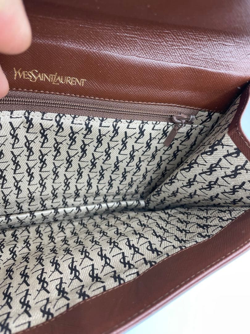 YSL ブラウン クラッチバッグ