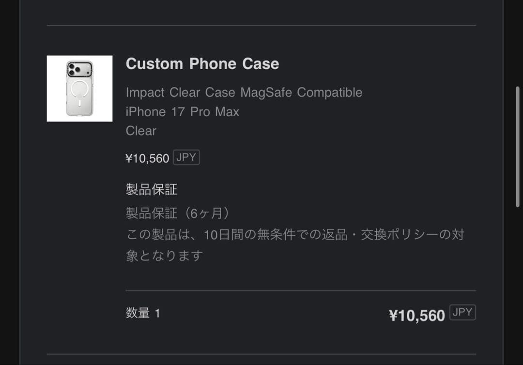 【新品・未使用】iPhone17 pro max クリアケース ケースティファイ
